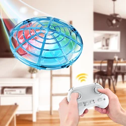 Mini rc ufo zangão com gesto de luz led sentindo quadcopter voador elétrico indução anti-colisão brinquedos dron para crianças