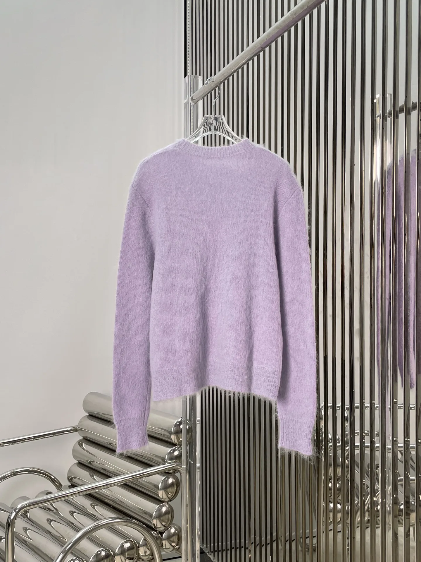 

Loose Lazy Sle Women's Purple round Ne Overhead Knitted Sweater Faionable Versatile Piece Commute Wind Autumn Winter