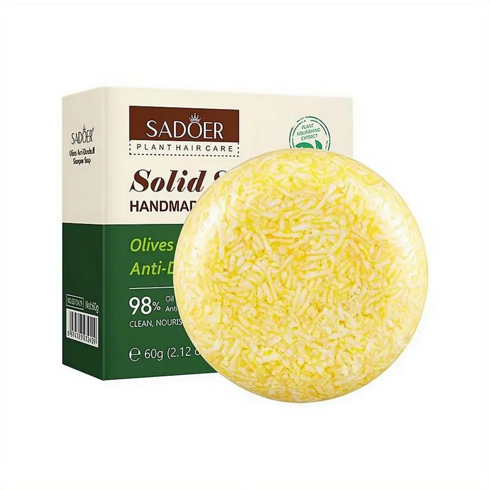 Olive Soap with Oil Control Refreshing Solid Shampoo Soap Natural Plant Extract Deep Cleansing Anti-Dandruff Solid Hair Soap