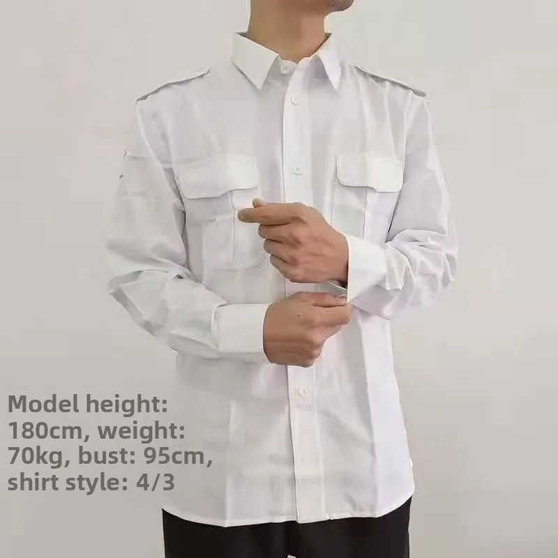 Men's 99 Style Long Sleeve Shirt Breathable Sweat Absorbent Old Fashioned White Workwear Shirt Comfortable Autumn Fashion