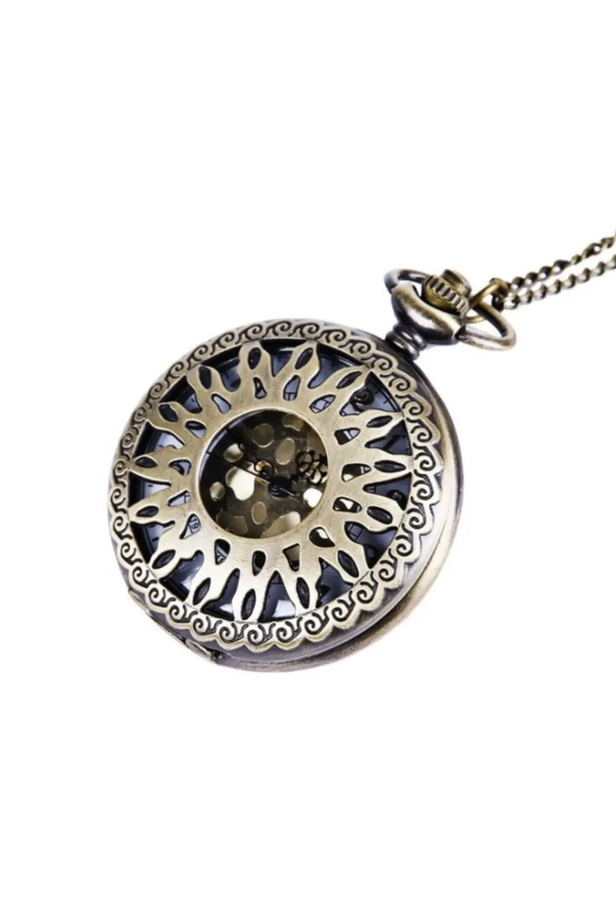 Uras Quartz Köstekli Mini Pocket Watch Necklace Silver Hot Summer Pattern Vintage Watch Men Women