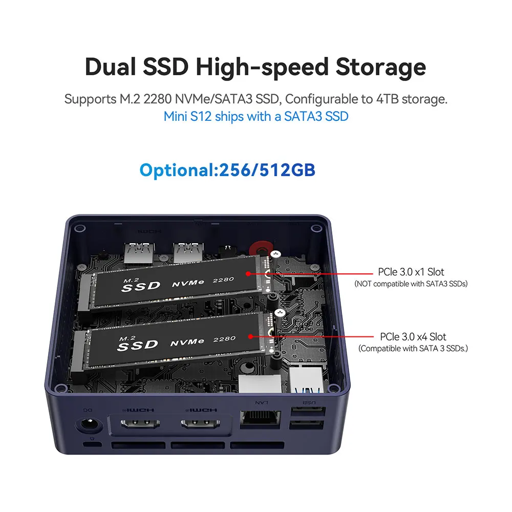 Beelink Mini S Mini S12 N95 Windows 11 Home Intel Gen N5095 8GB 256GB 12G 256G 1000M WiFi5 Desktop Gaming PC Computer