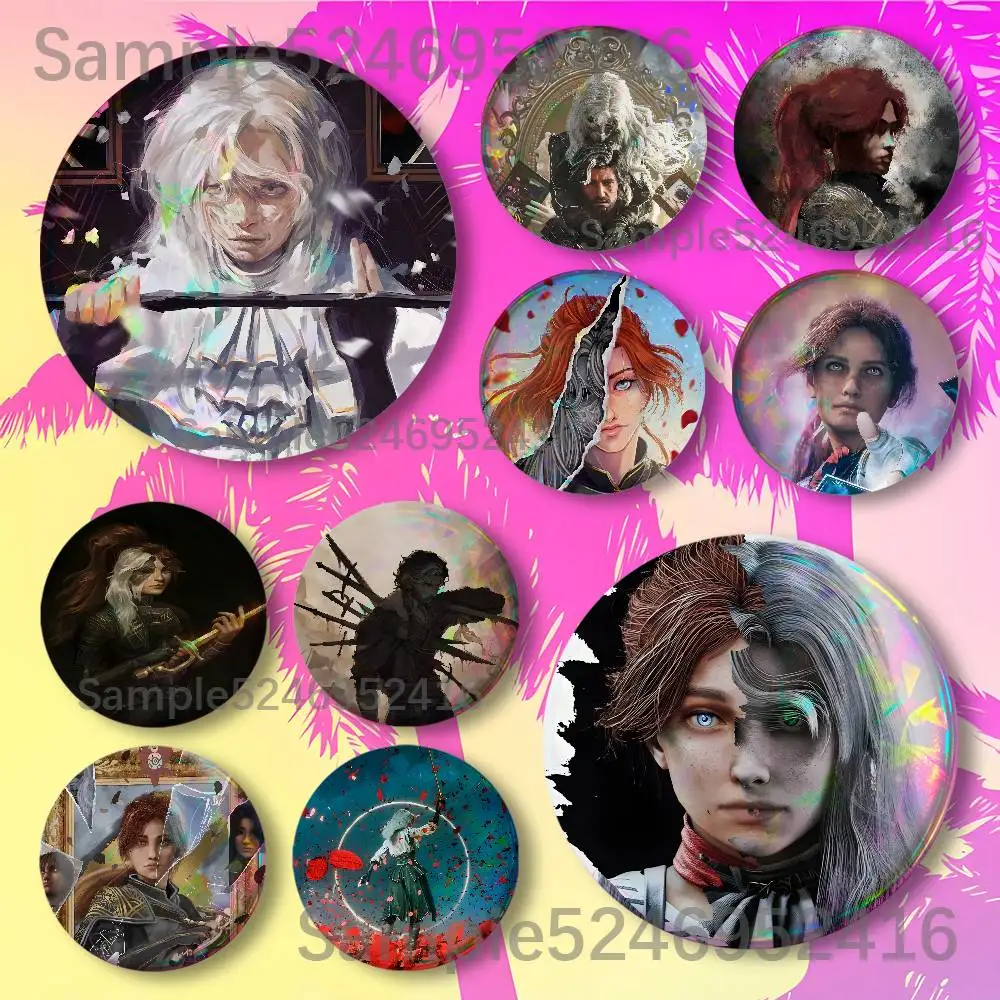 C-Clair Obscur Expedition 33 New Badge Round Brooch Tinplate Figure Icon DIY Clothing Accessories Collectible Gifts Badges