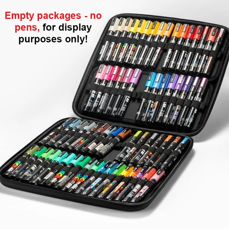 Uni Marker Storage Bags, NO PENS Empty for Posca All Tips Size, Multifunctional Outdoor Organizer Case Travel Cosmetic Brush Bag