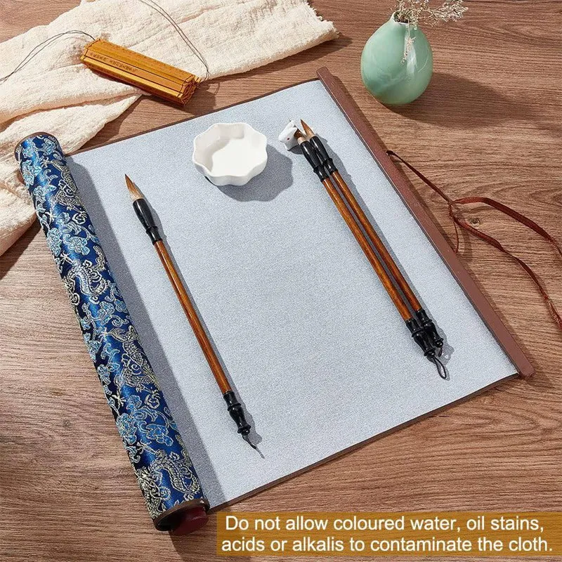 Inkless Chinese Calligraphy Set Reusable Water Writing Magic Cloth Scroll Traditional Chinese Calligraphy Writing Pens