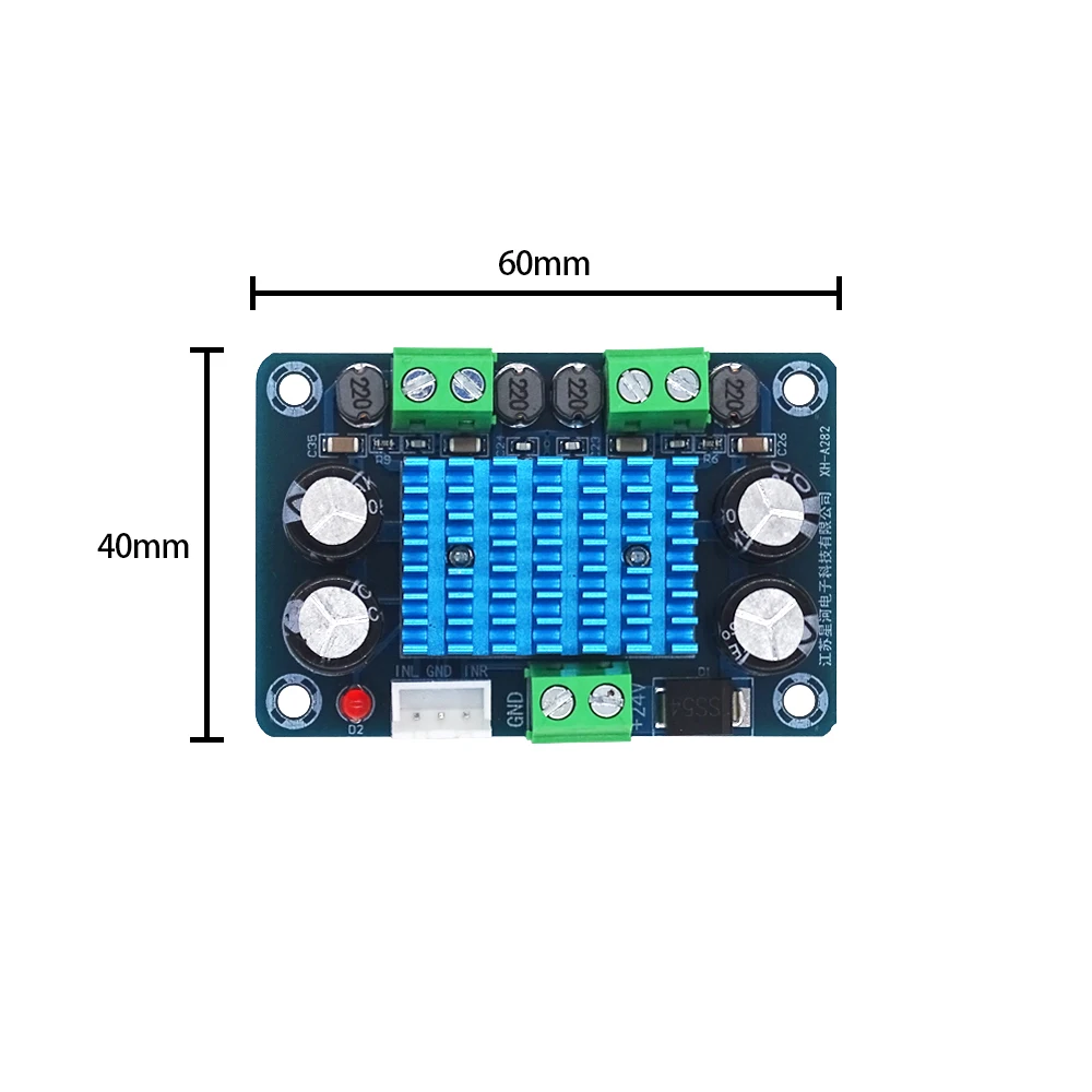 XH-A282 digital power amplifier board commercial industrial control audio visual applicable power supply 24V output 150W * 2