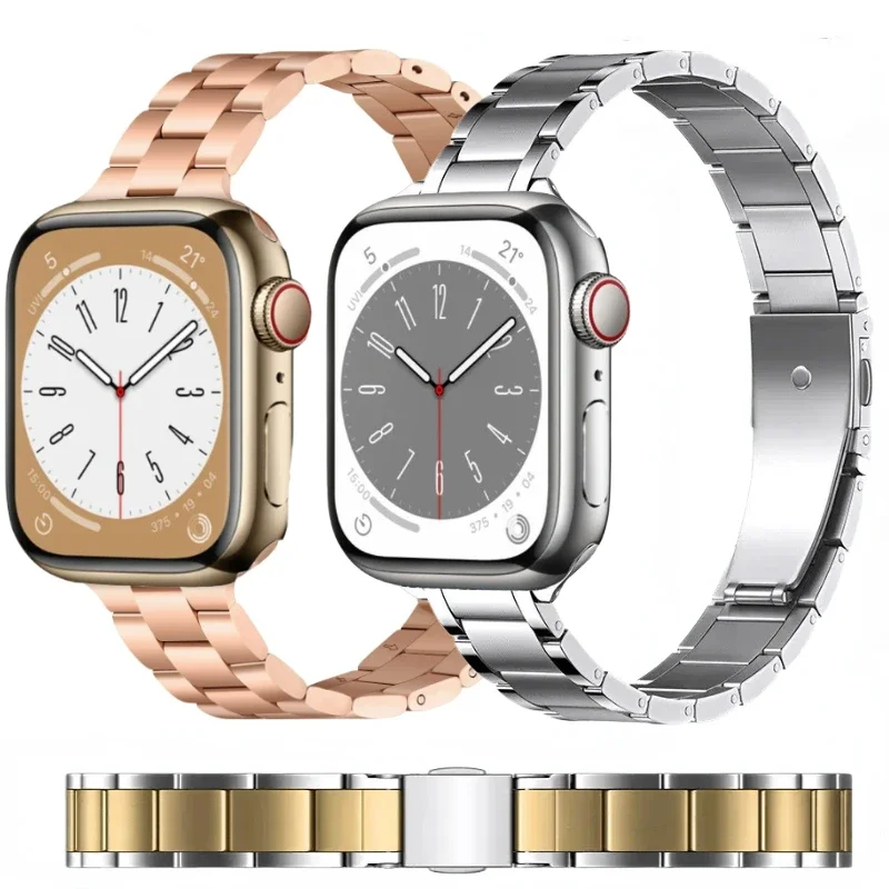 Women Slim Metal Strap For Apple Watch 10 9 8 7 41mm 45mm 42mm 46mm Stainless Steel Bracelet iWatch Ultra 49mm 6 5 4 SE2 Band