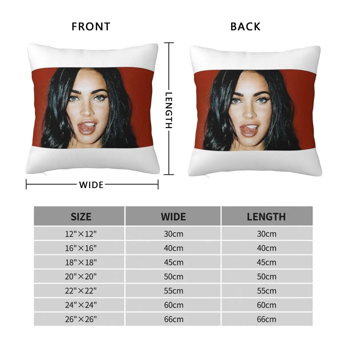 Megan Fox Sexy Pillowcase Polyester Linen Velvet Creative Zip Decorative Throw Pillow Case Car Cushion Case 18