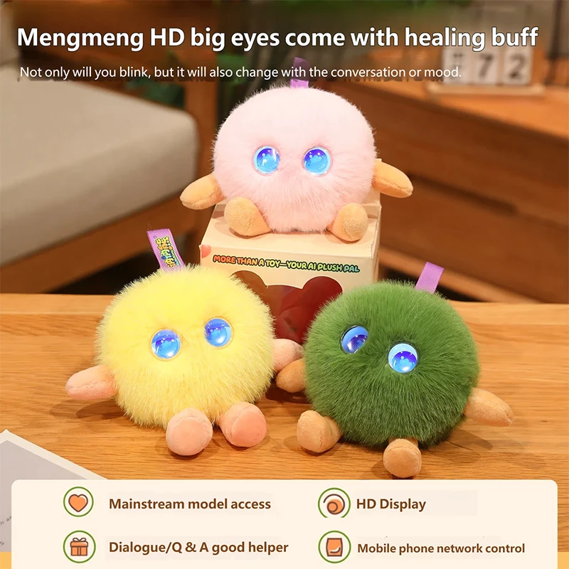 Cute circular monster AI intelligent dialogue plush robot Wireless interactive dollSoft filled toys Children's holiday gifts