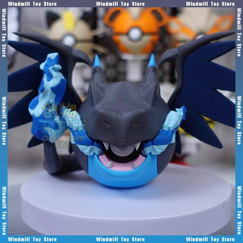 

3D-печать Mega Charizard Poké Ball Series Pokémon Game Периферийные устройства Высококачественная коллекционная модель Настольный орнамент Украшение