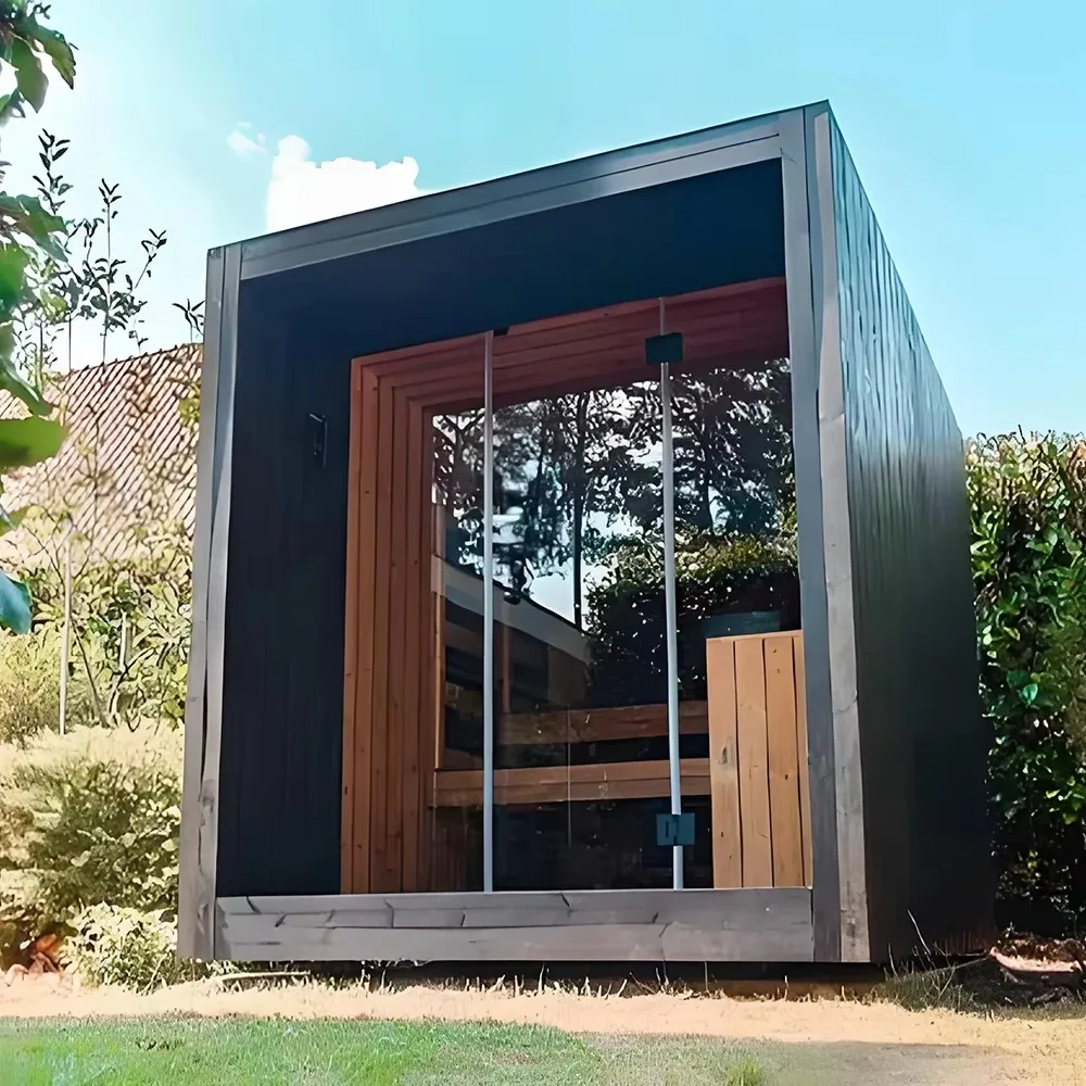 Outdoor Imported Canadian Hemlock Wood Wholesale Custom Square Sauna Room