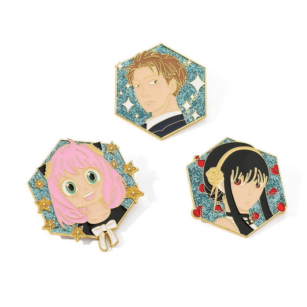 

Anime SPY×FAMILY Cosplay Metal Yor Forger Anya Forger Cute Pin Badge Brooch Alloy Props Gifts for Friends