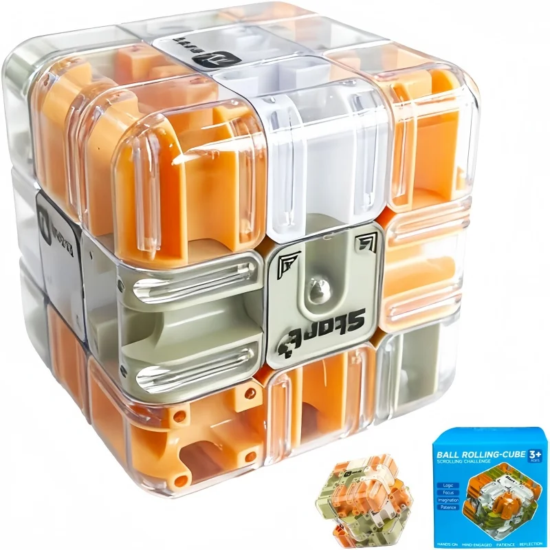 Maze Ball Interactive Roller Ball Education 3D Maze Cube Puzzle Hand-Eye Coordination Toy Fun Cognitive Skill Game Rubik's Cube