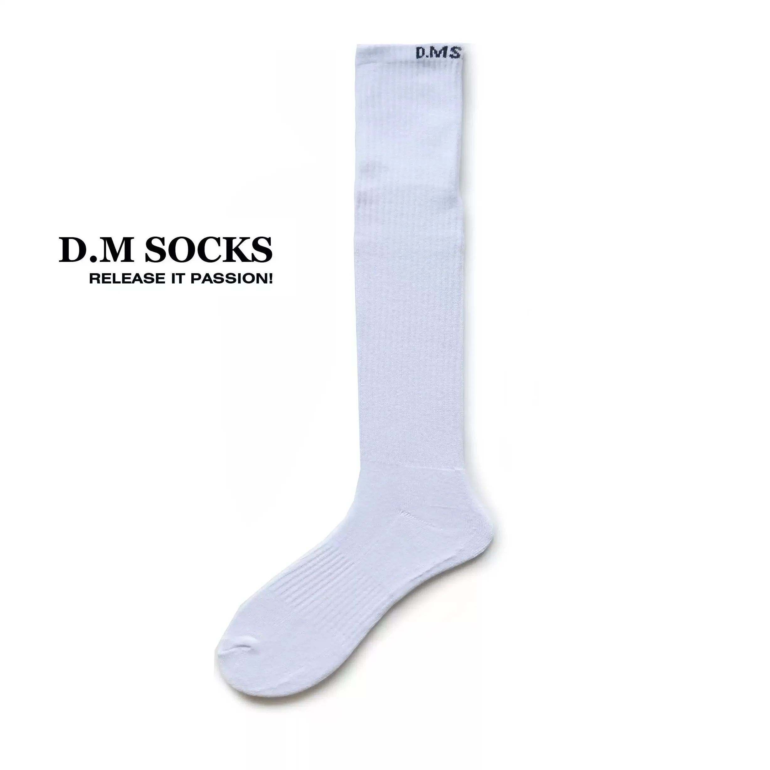 Fashion White Unique Design words Socks Men Cotton Sports Tube Football Socks Comfortable