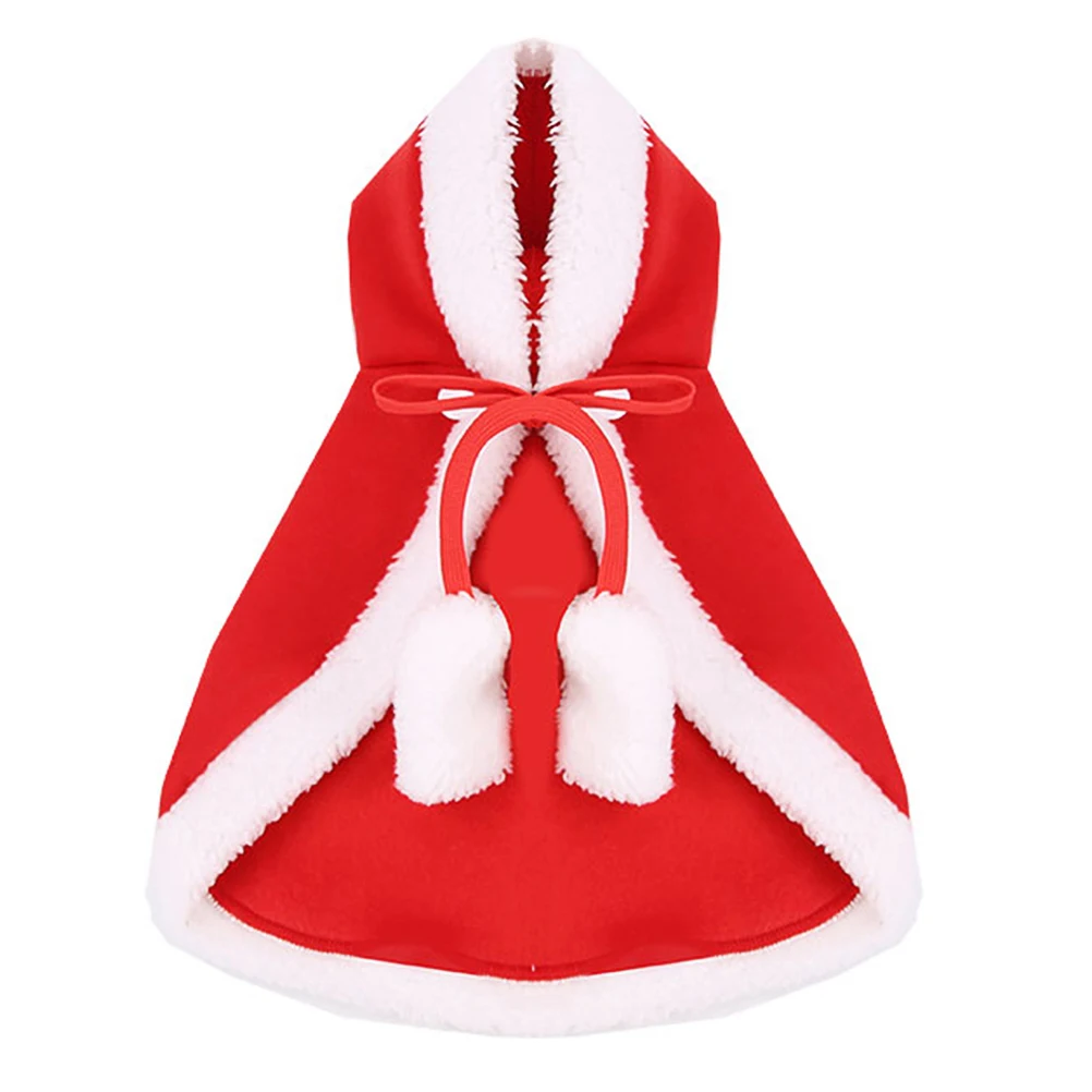 

Christmas Pet Costume Adjustable Strap Dog Cat Clothes Coat Cape Shake Grain Fleece Breathable Puppy Poncho Small Pet Decoration