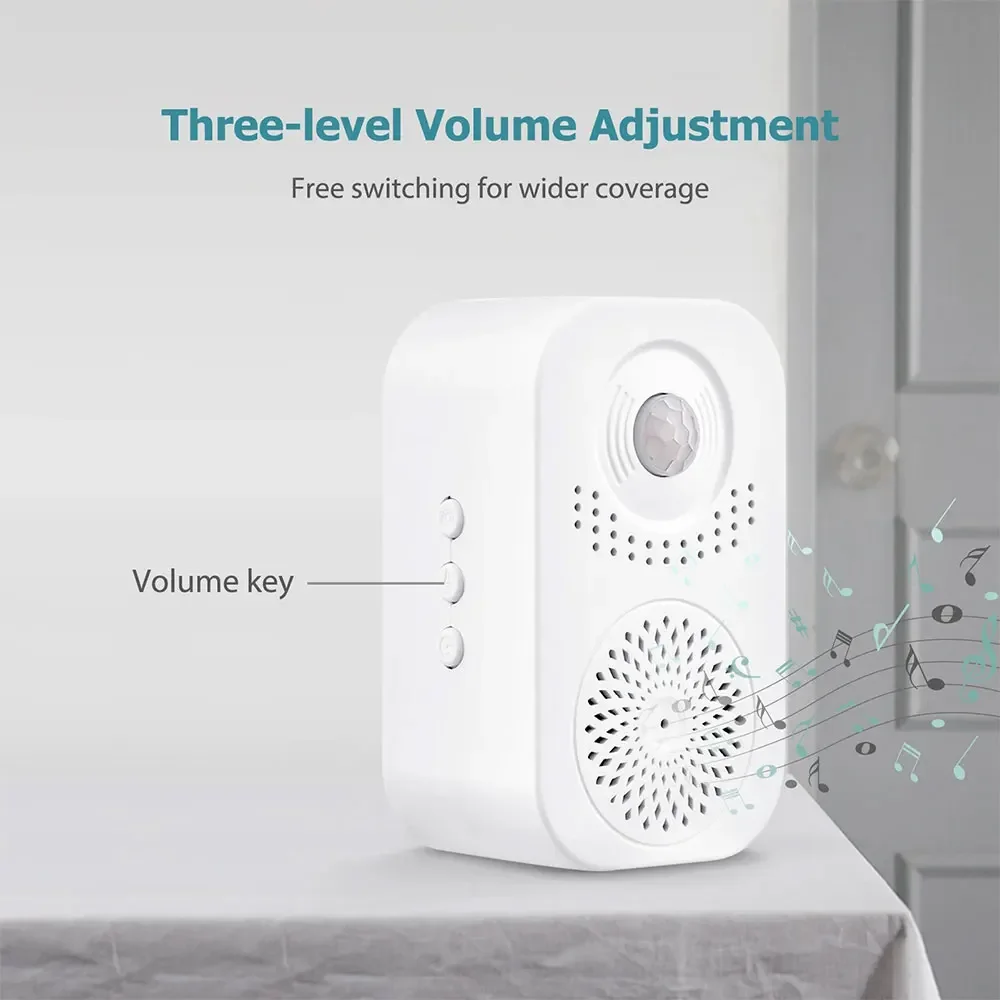Imagem -05 - Motion Sensor Falando Bem-vindo Campainha Lembrete de Segurança da Loja Detector de Negócios Entrada Porta Inteligente Chimes Ml56