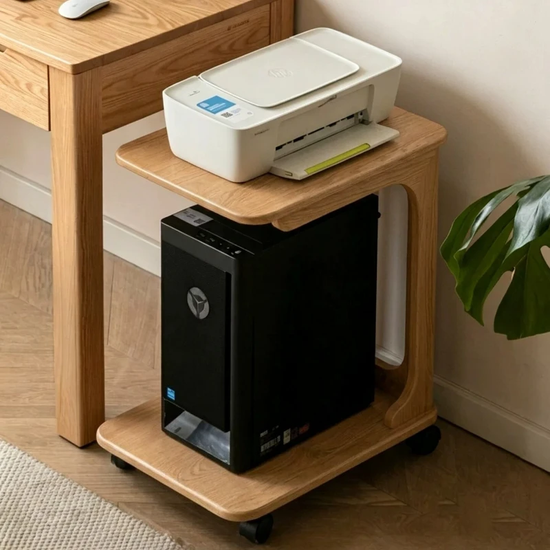 Multi‑Tier Floor Printer Stand Dual‑Layer Under‑Desk CPU Holder Office Computer Storage Rack Rolling Workstation Organizer
