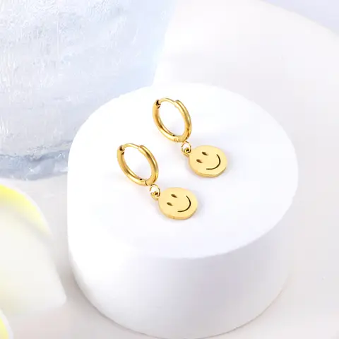 ASONSTEEL नई डिजाइन गोल मुस्कान चेहरा गौण घेरा बाली ठाठ भेदी सोने चांदी रंग स्टेनलेस स्टील महिलाओं के लिए आभूषण 10 best sales स्माइली पियर्सिंग आभूषण - №9