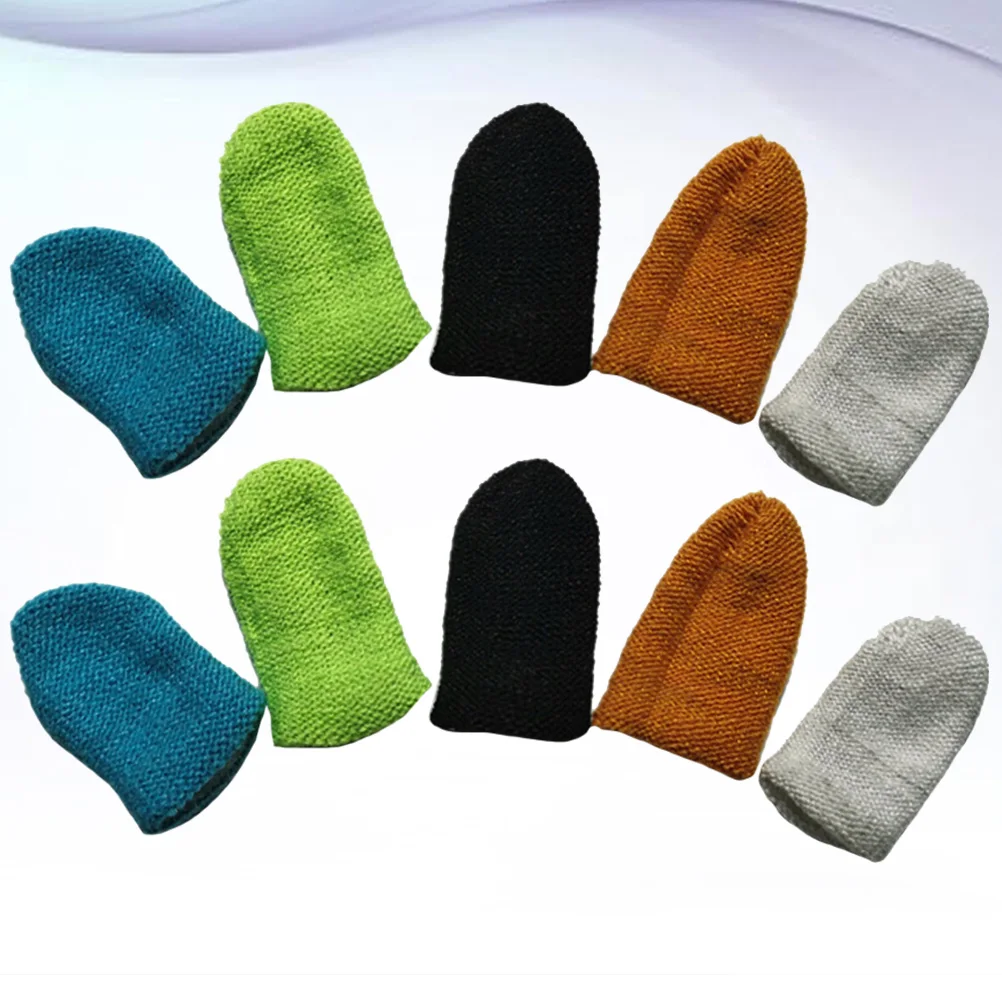 

10 Pcs Anti-sweat Finger Cots Gaming Thumb Sleeves for Phone Screen Touch Cover Sweatproof Accessories Game Controller