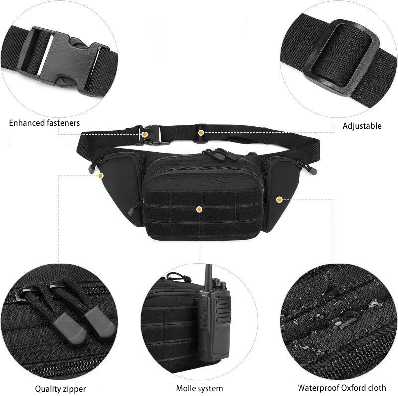 Outdoor Leisure Waist Bag Men Waist Fanny Pack Urban Health Walk Waist Bag Multifunctional Hiking Running Sports Bodypack