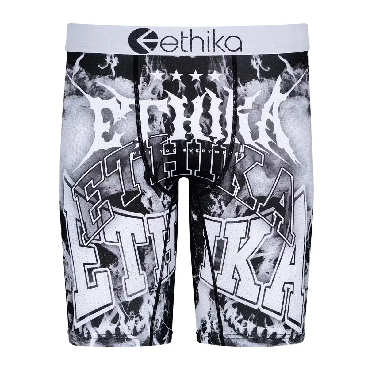 ETHIKA 2024 New High-elasticity Casual Sports Running Shorts Graffiti Printing Quick-drying Tight Breathable Elastic Boxers