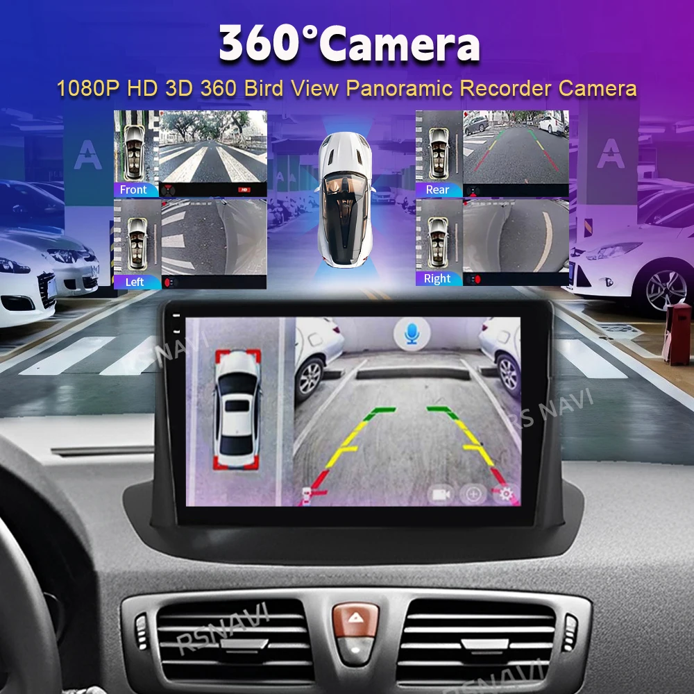Android 16 Carplay Auto Car Radio Multimedia Player For Renault Megane 3 Fluence Samsung SM3 2008 - 2014 Stereo 2din Head Unit view 6