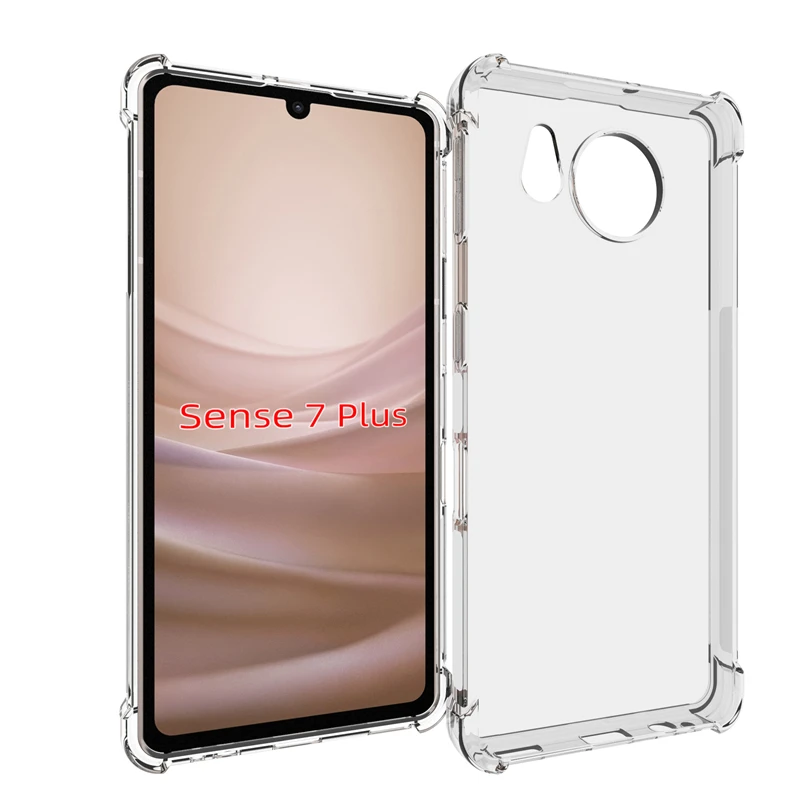 For Aquos Sense 7 Plus mobile phone case transparent all-inclusive TPU four-corner anti-fall silicone protective cover soft