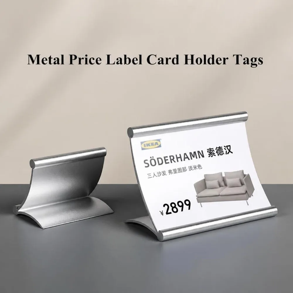Durable Aluminum Alloy Table Sign Holder Pull-out Label Display Stand Desktop Price Tag Stand Retail Shop