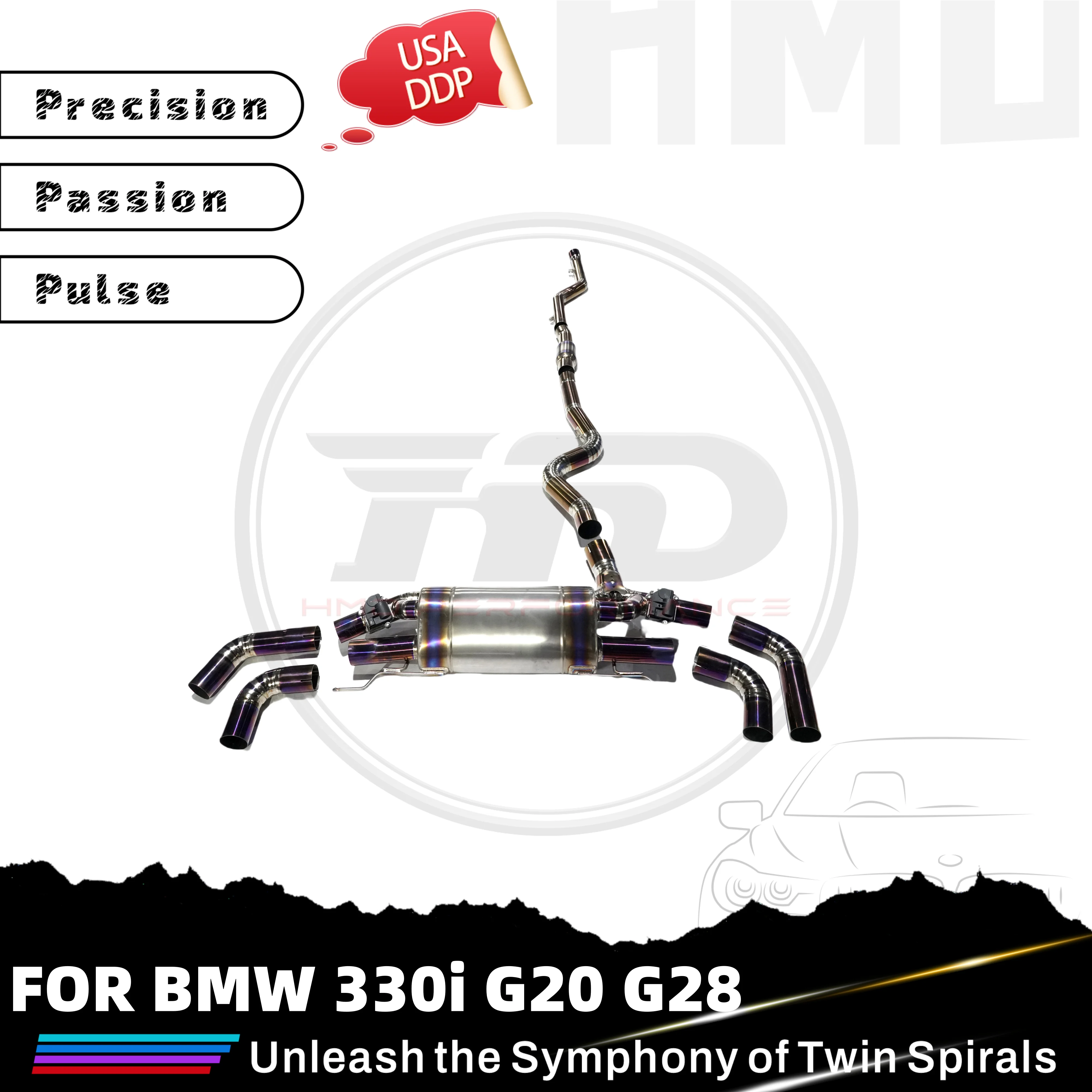 

HMD High precision Catback for BMW 330i G20 G28 Electronic valve Ti Exhaust system High performance