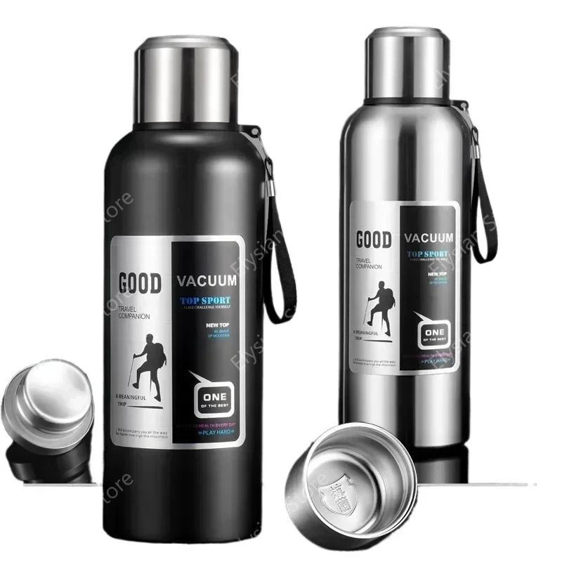 

800-2000ML 316 Stainless Steel Thermos Bottle Large Capacity Outdoor Water Bottle Covered Lifting Rope Tumbler Thermo Bottle