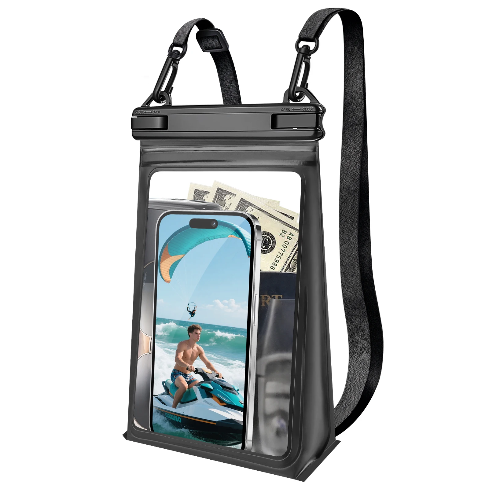 HAISSKY Large Stereoscopic Waterproof Swimming Bags Crossbody Beach Sufring Clear Sorage Pouch For iPhone Samsung Xiaomi Huawei
