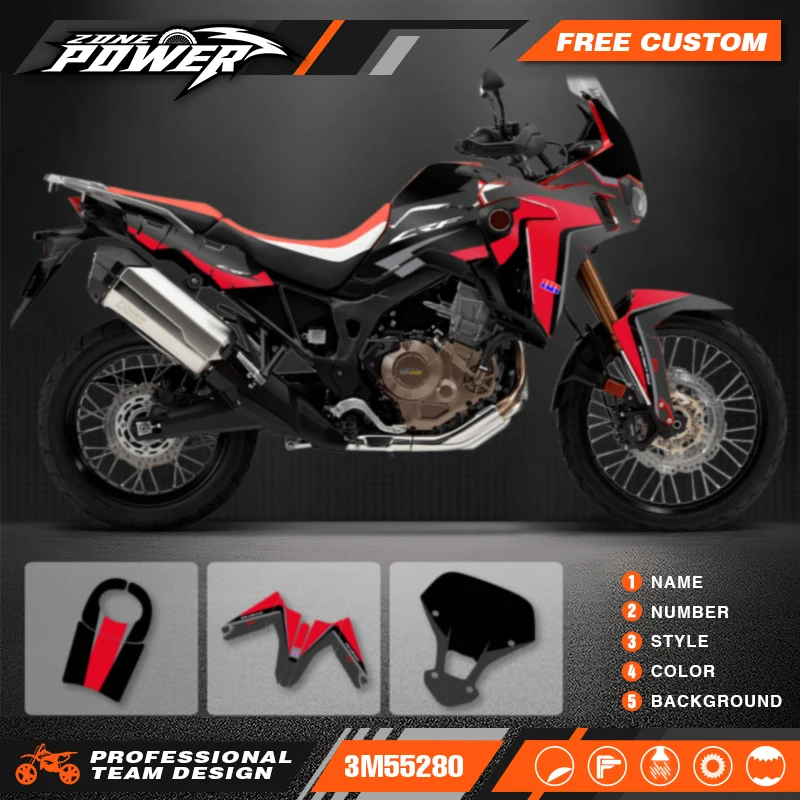 Powerzone Custom Graphics Decals Stickers Kit For Honda CRF1000L AFRICA TWIN Motorcycle 01