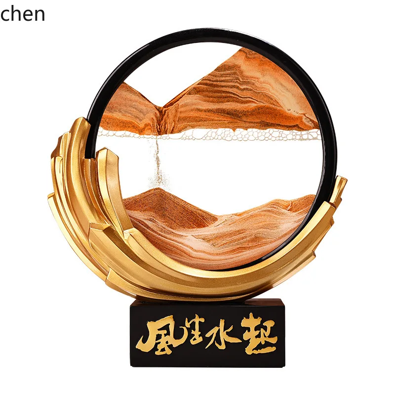 ZML Prosperity Flowing Sand Painting Ornament for Living Room Decoration