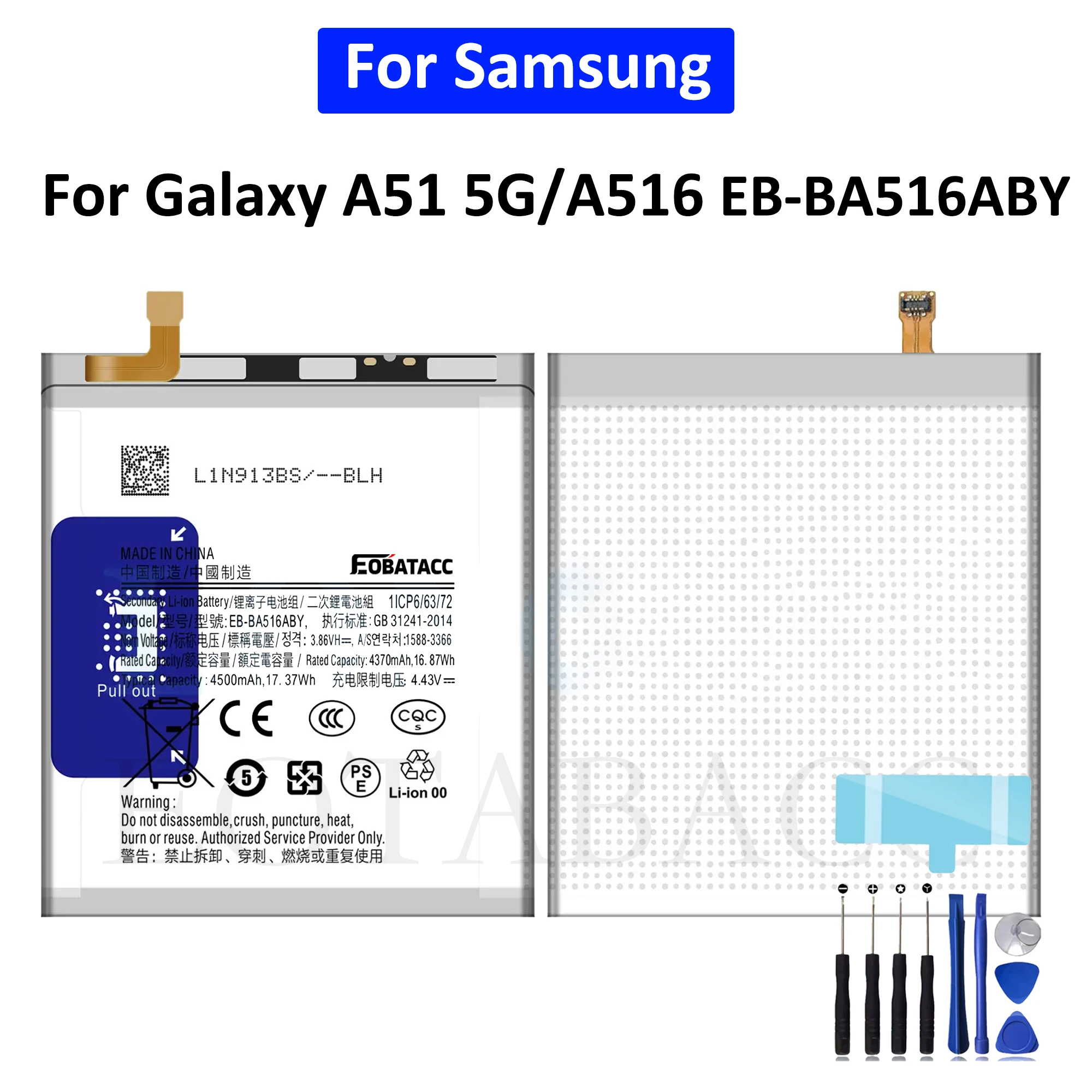 EB-BA516ABY Battery For Samsung Galaxy Note 10 S9 S10 A7 A31 A41 A51 M30 N30 N21 M11 A011 A10 A20 J1 J6 S20U S Plus 5G+Tool