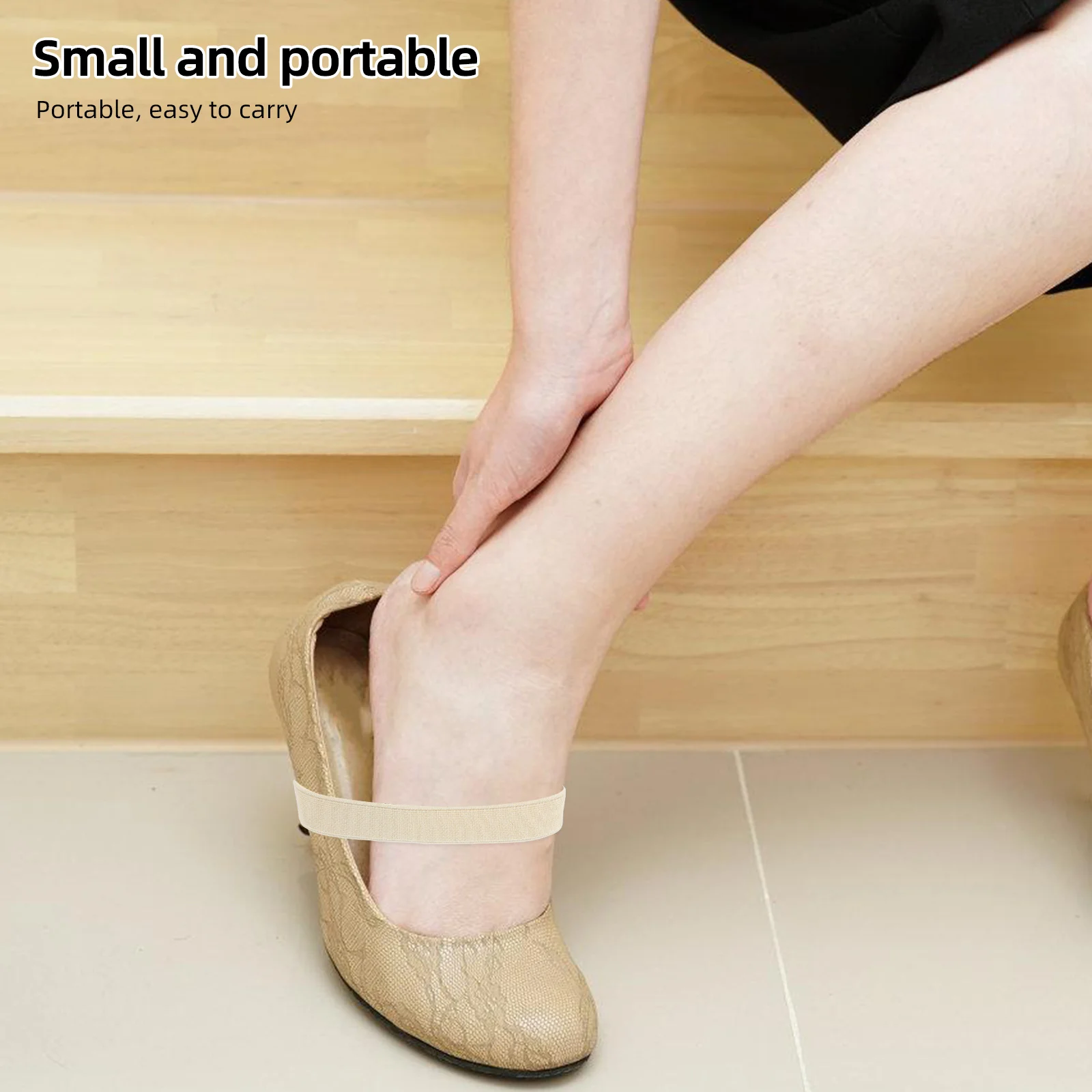 

5Pairs Anti-Loose High Heel Shoe Straps Elastic Bands Prevent Dropping Out Reusable Washable for Women Light Grey Black Dark