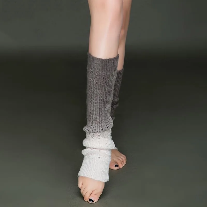 Mallas cálidas térmicas para mujer, calcetines largos con degradado para invierno