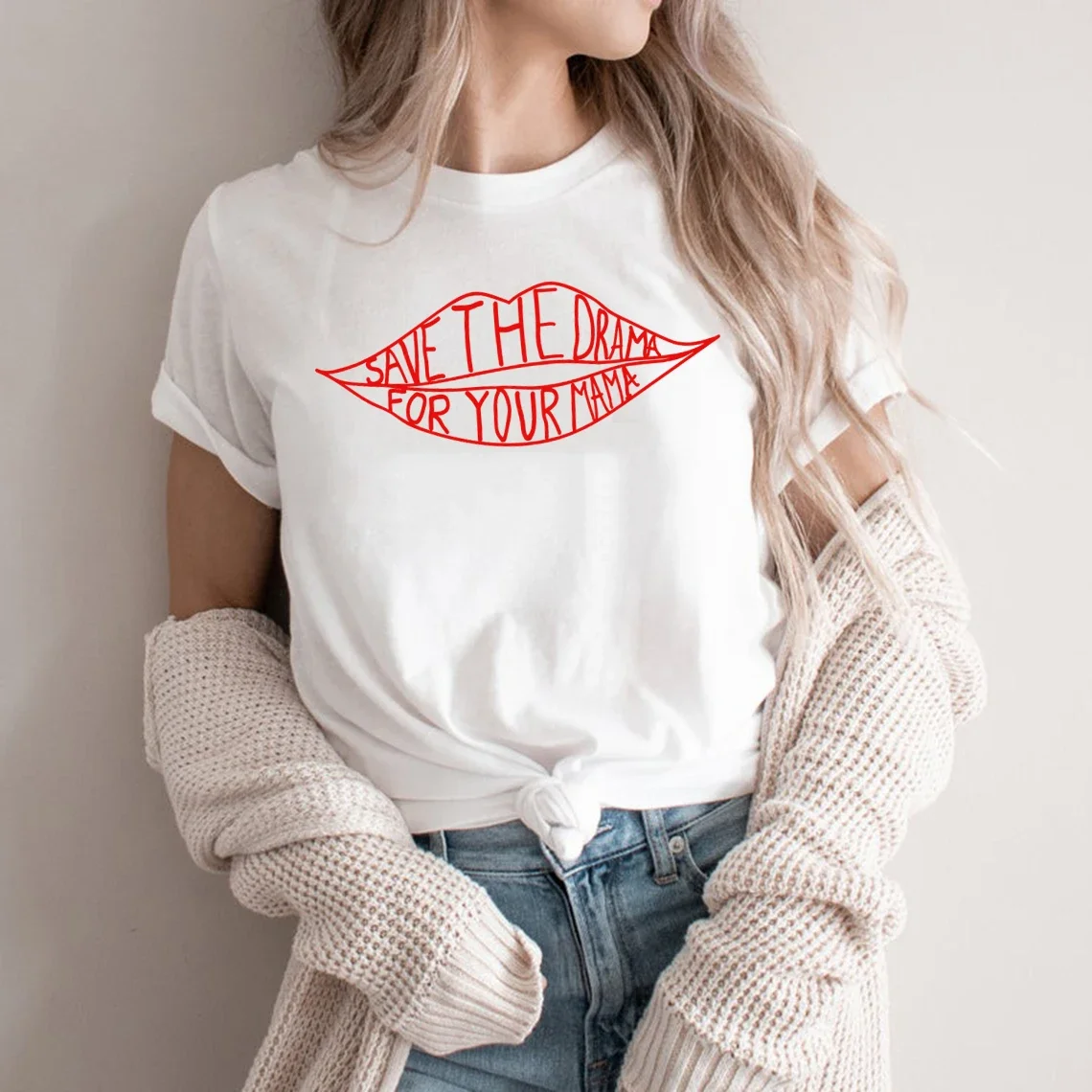 

Save The Drama for Your Mama T Shirt Friends Tv Show Rachel Green T-Shirt Unisex Graphic Tees Tops Mothers Day Gift