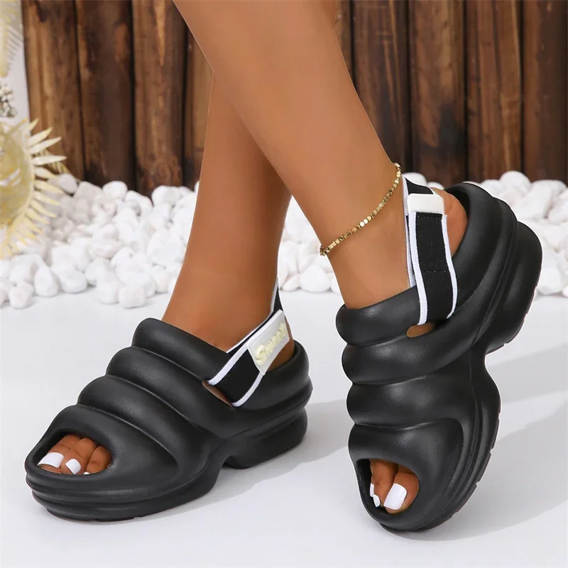 New Summer Fashion Comfortable Elegant Wear-Resistant Thick-Soled Slippers Soft High-Quality Trendy Women\'s Sandals NO: 6118