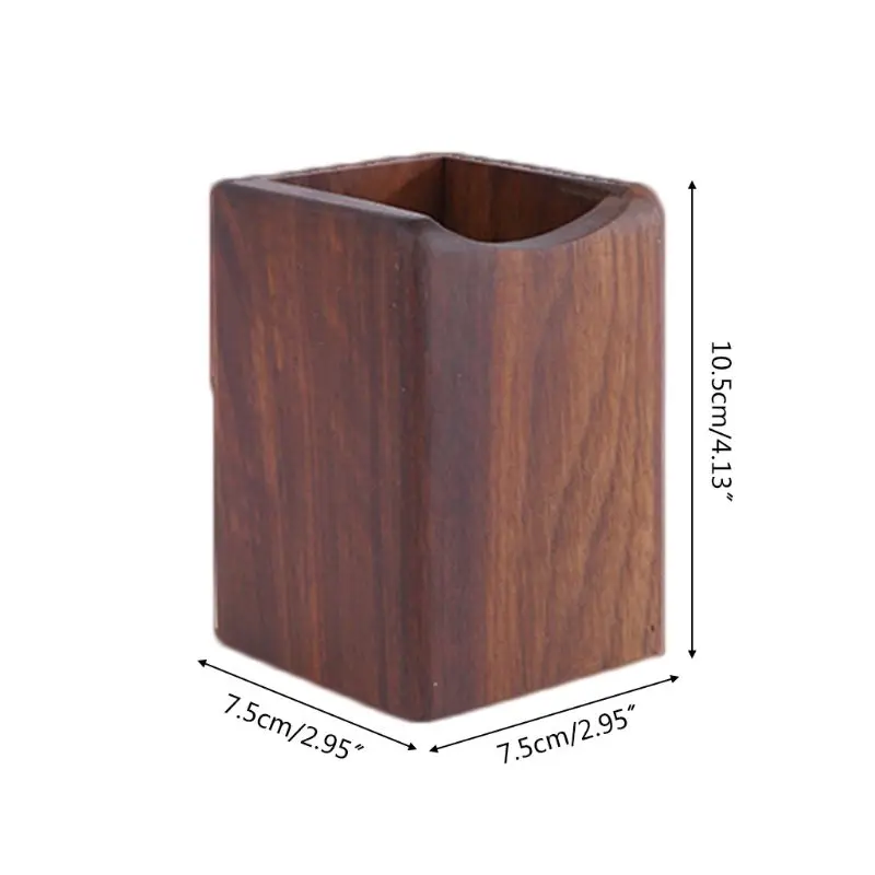 Natural Wooden Pen Pencil Holder Multiple-use Desk Storage Box Desktop Office Supplies