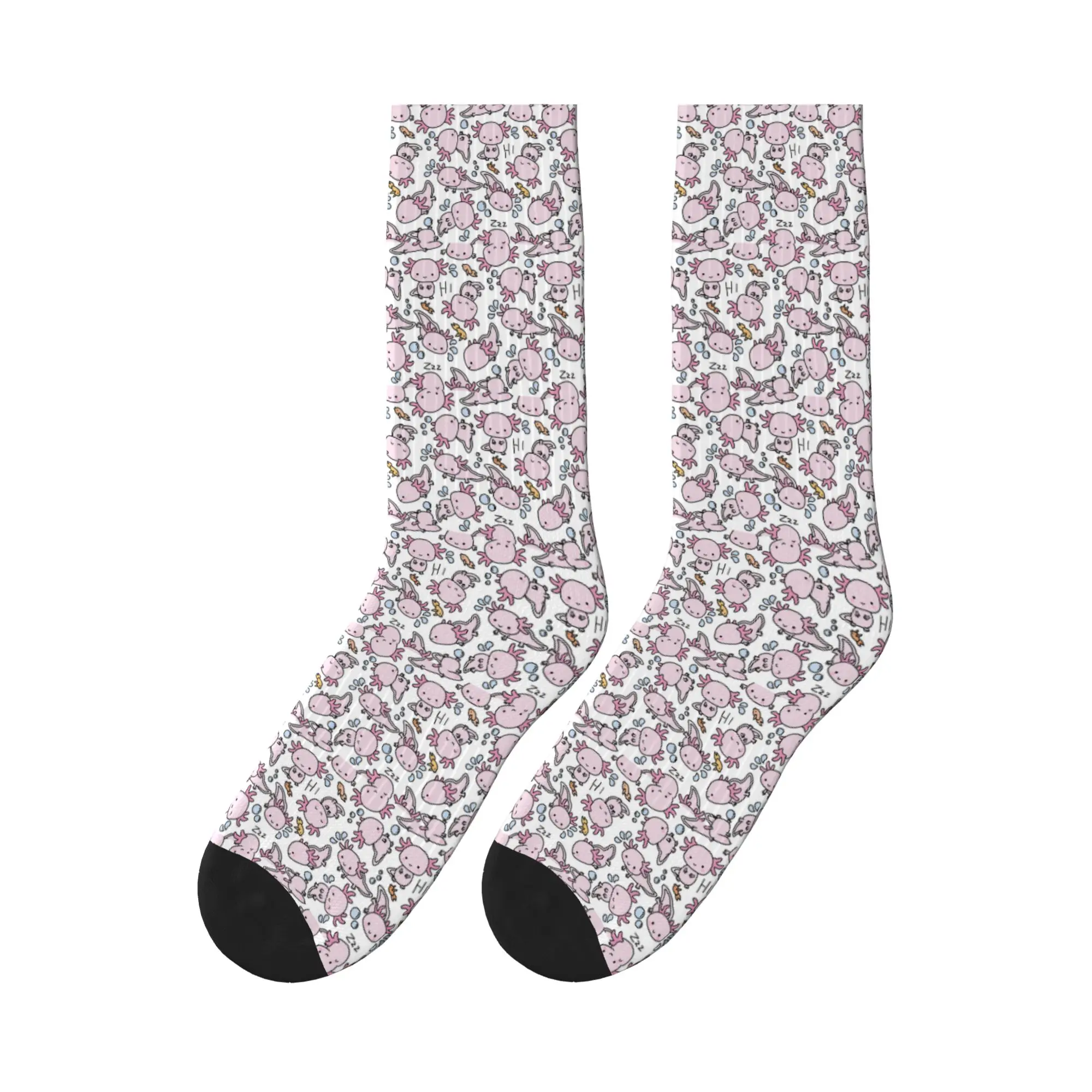 

Swimmy Axolotls Sports Socks Sweat Absorbing Stockings All Season Long Socks for Man's Woman's Christmas Gifts