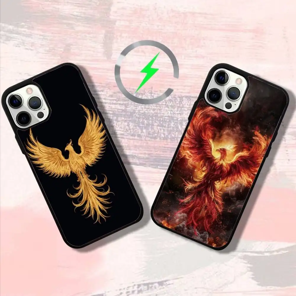 

Чехол для телефона Art Phoenixs для iPhone 16,15,14,13,12,11, Pro, Max, Plus, Mini, SE4, E с магнитной беспроводной зарядкой Magsafe