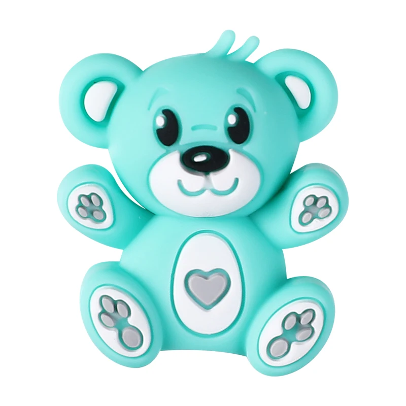 3D Bear Silicone Beads for DIY Keychains and Crafts