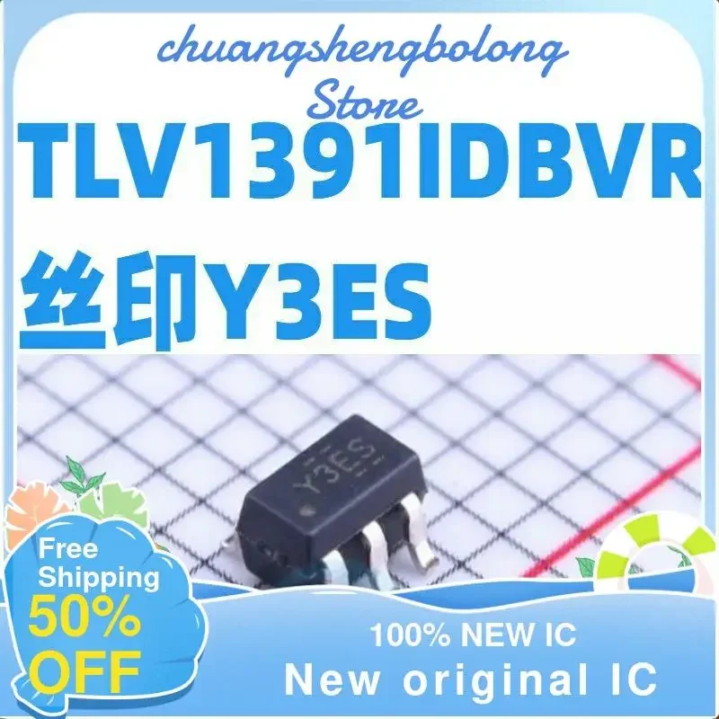 TLV1391IDBVR SOT23-5 스크린 인쇄 Y3ES 전압 비교 패치, 정품 IC, 20 개