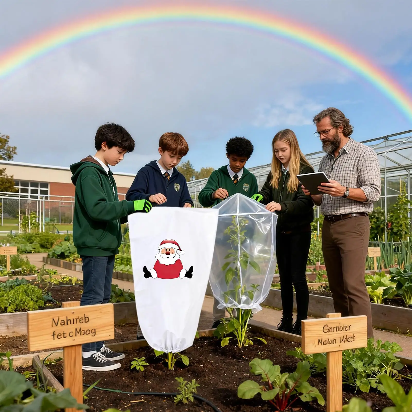 

Plant Covers For Winter Breathable Blanket Christmas Theme Cover For Plants In Winter Freeze For Tree Rose Shrub Bush Vegetable