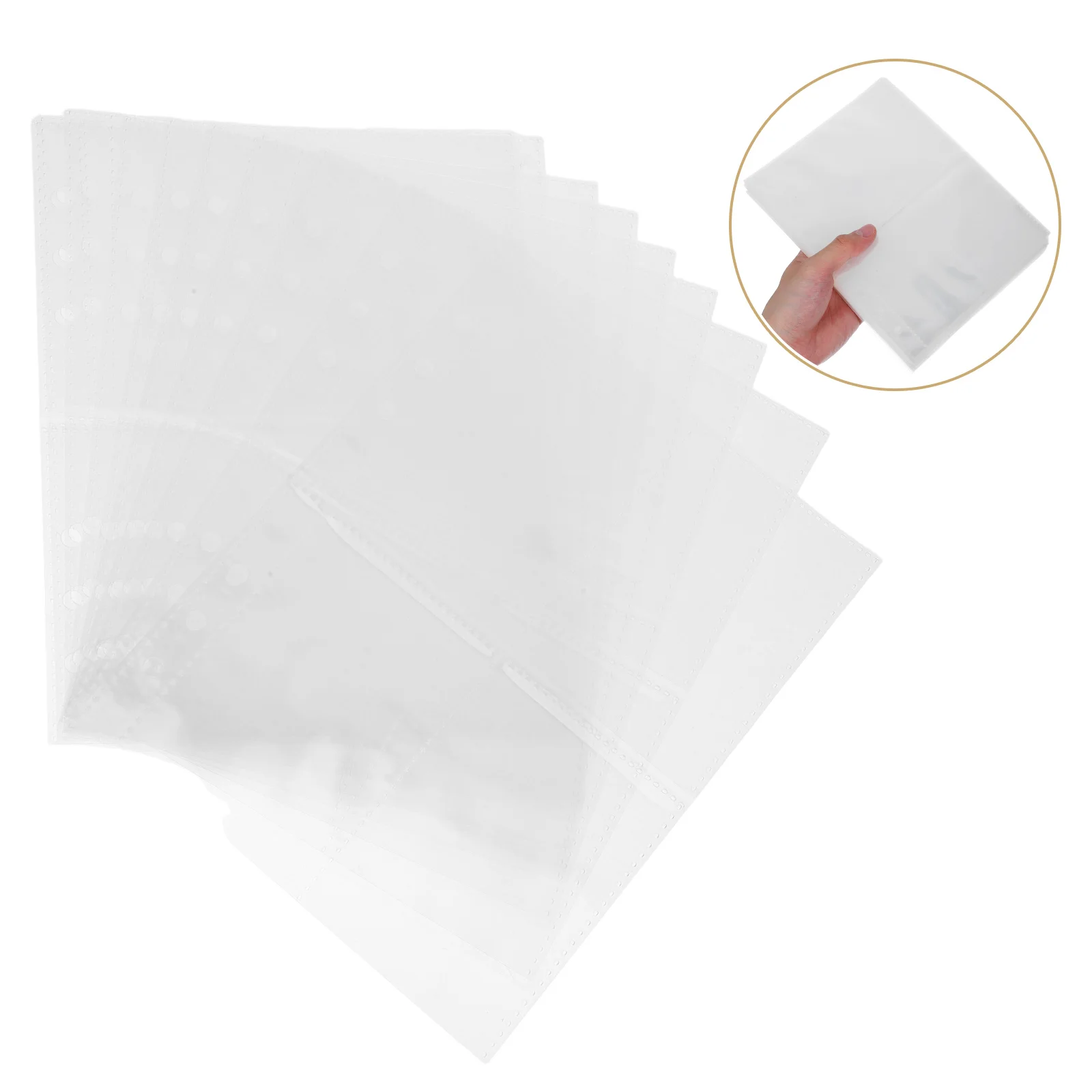 

Clear Loose-leaf Jacket Bag Business Cards Protectors Double Sided Transparent Pp Storage Sleeves
