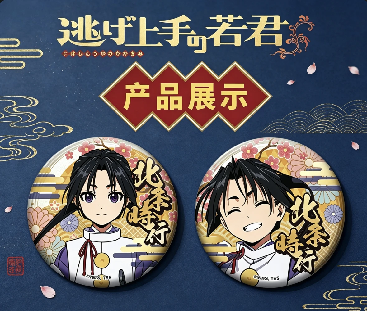 Doujin Collectible Laser Washi‑Paper Brooch Pin Round Button Badge Anime Hobby Decor Surprise Collectible Gift