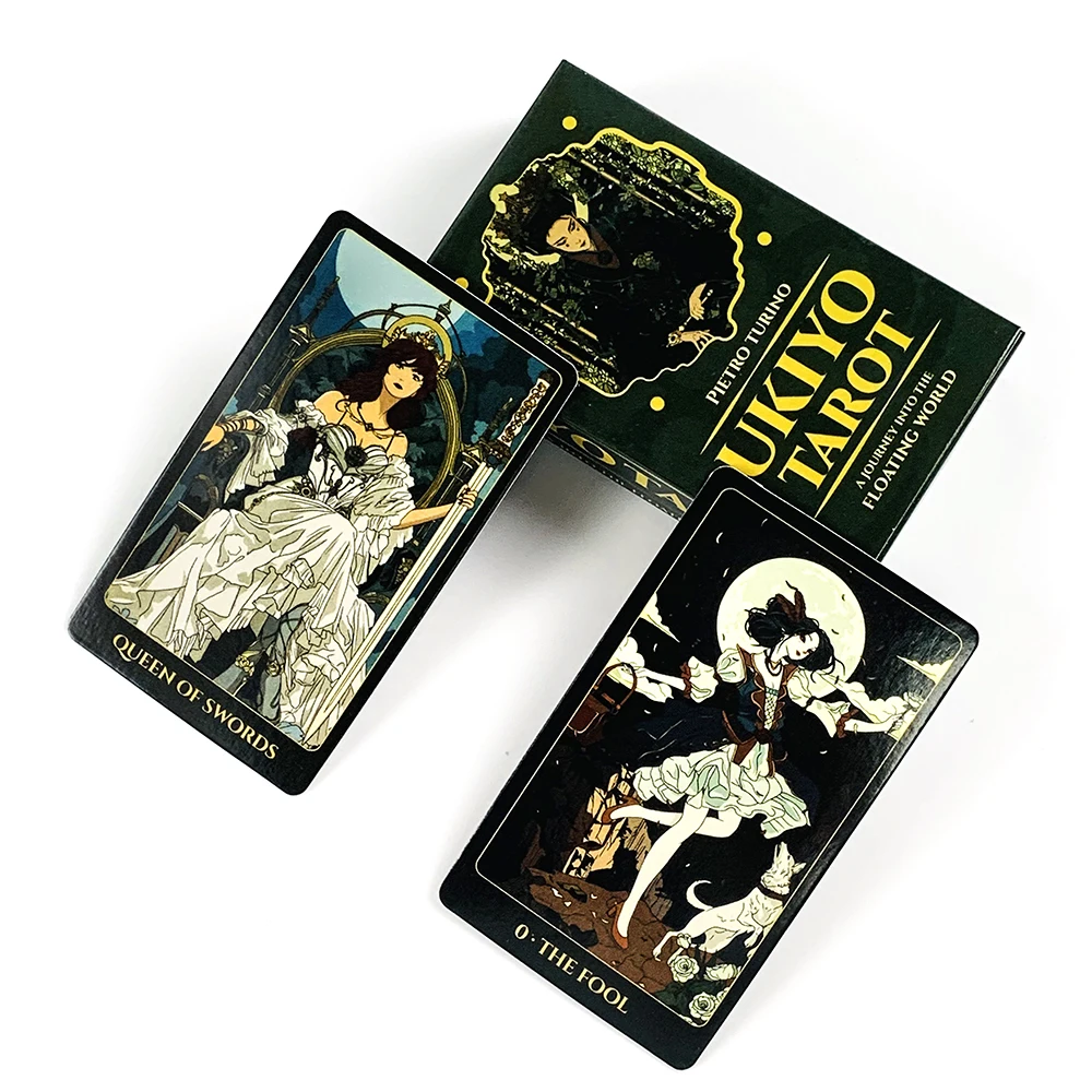 Ukiyo Tarot Deck 78 Cards Ukiyo‑e Floating World Japanese Style Divination Tarot Cards Spiritual Fortune‑Telling Cards Game