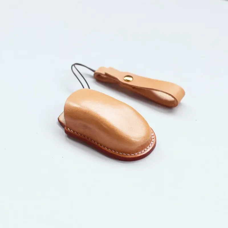 for TESLA Model X Key Case Real Cowhide Vegetable Tanned Leather Handmade 3D Key Cover Protective Shell