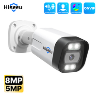 Hiseeu H.265 4K 5MP POE IP CCTV Camera Outdoor Waterproof Color Night Vision Bullet Camera Motion Detection For PoE NVR XMEye