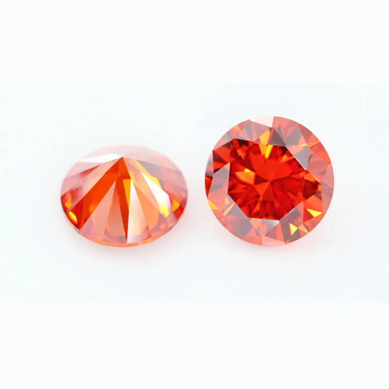 Wholesale 1000 pcs/lot High Quality 0.8mm-2.0mm Orange-Red Cubic Zirconia Round CZ Stone DIY Jewelry Making Can wax setting